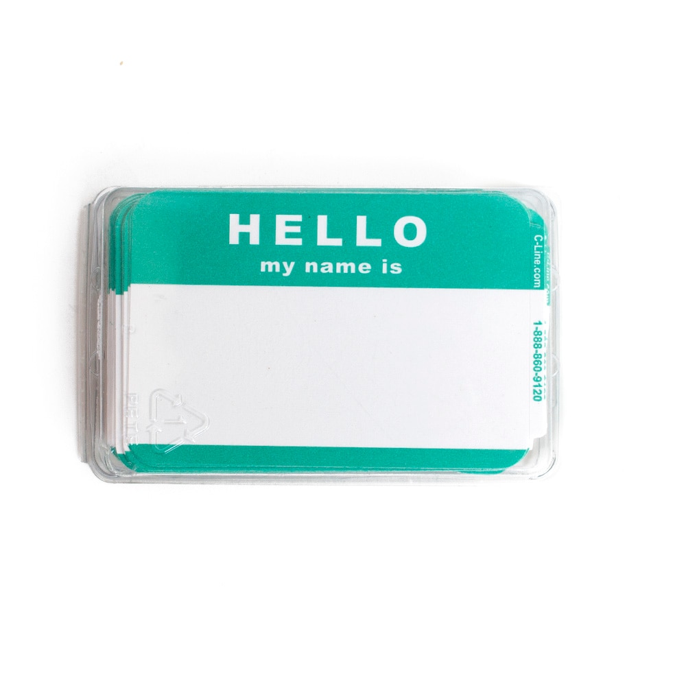 C-Line, ID & Card Holders, Art & School, Stick On, Hello, Name Badge, 29175